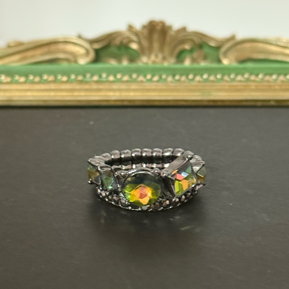 Multicolor Gemstone Stretch Ring - image 1